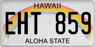 HI license plate EHT859