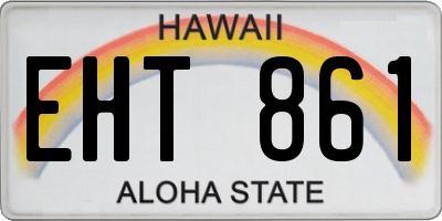 HI license plate EHT861