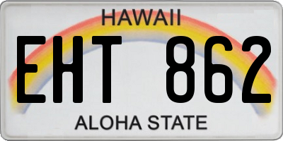 HI license plate EHT862