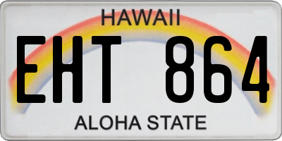 HI license plate EHT864