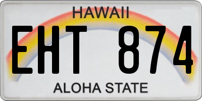 HI license plate EHT874