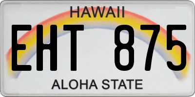 HI license plate EHT875