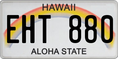 HI license plate EHT880