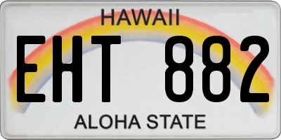 HI license plate EHT882