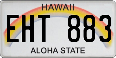 HI license plate EHT883