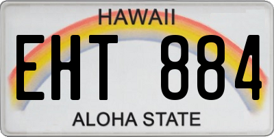 HI license plate EHT884