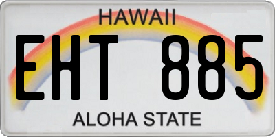 HI license plate EHT885