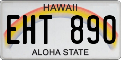 HI license plate EHT890