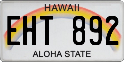 HI license plate EHT892