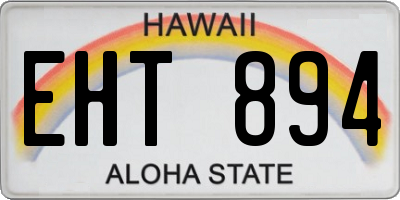 HI license plate EHT894