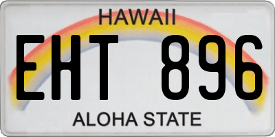 HI license plate EHT896