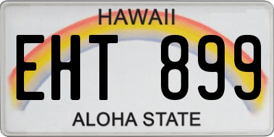 HI license plate EHT899