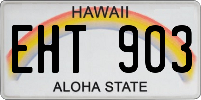 HI license plate EHT903