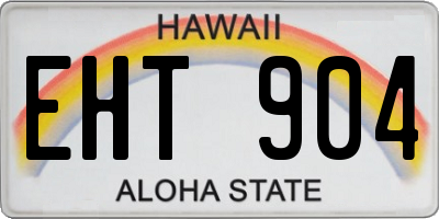 HI license plate EHT904