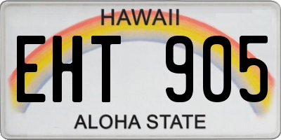 HI license plate EHT905