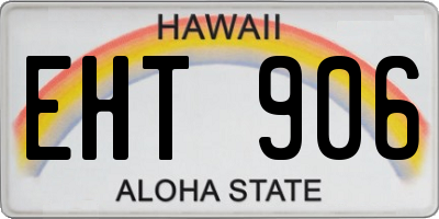 HI license plate EHT906