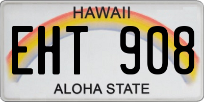 HI license plate EHT908