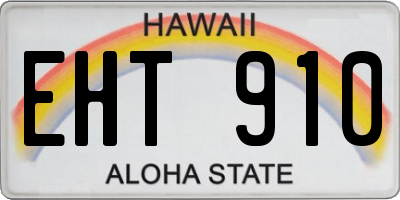 HI license plate EHT910