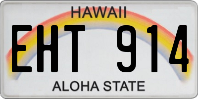 HI license plate EHT914