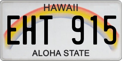 HI license plate EHT915