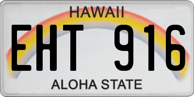 HI license plate EHT916