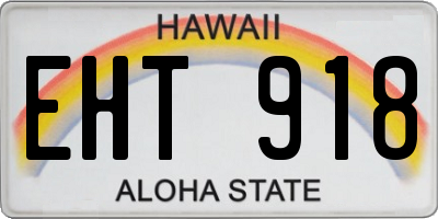 HI license plate EHT918