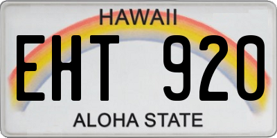 HI license plate EHT920