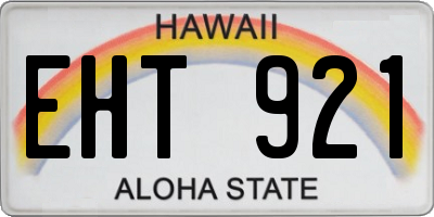 HI license plate EHT921