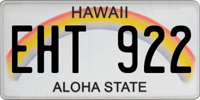 HI license plate EHT922