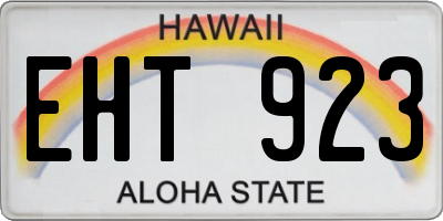 HI license plate EHT923