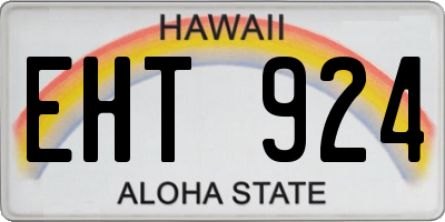 HI license plate EHT924