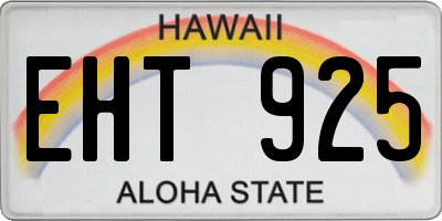 HI license plate EHT925