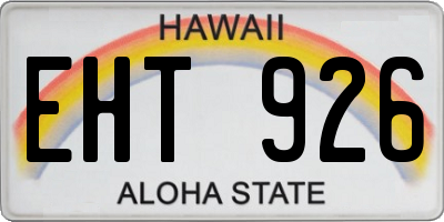 HI license plate EHT926