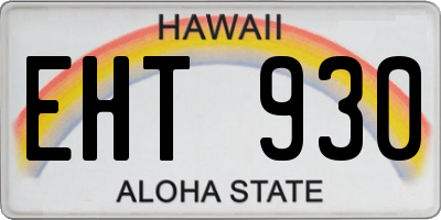 HI license plate EHT930