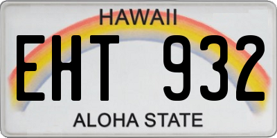 HI license plate EHT932