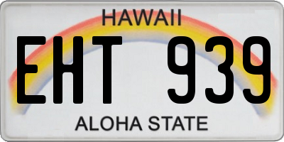 HI license plate EHT939