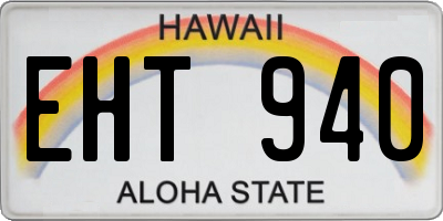 HI license plate EHT940