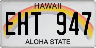 HI license plate EHT947