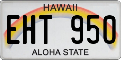 HI license plate EHT950