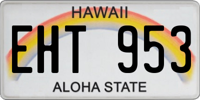 HI license plate EHT953