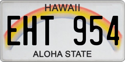 HI license plate EHT954