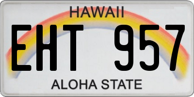 HI license plate EHT957