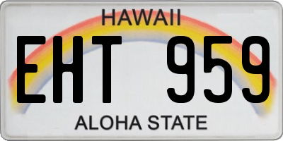 HI license plate EHT959