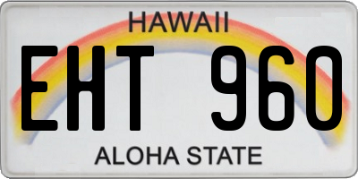 HI license plate EHT960