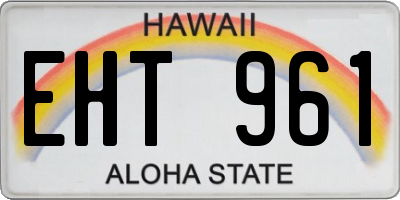 HI license plate EHT961