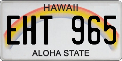 HI license plate EHT965