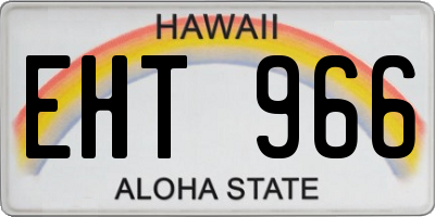 HI license plate EHT966