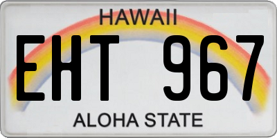 HI license plate EHT967