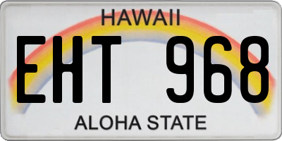 HI license plate EHT968