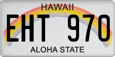 HI license plate EHT970